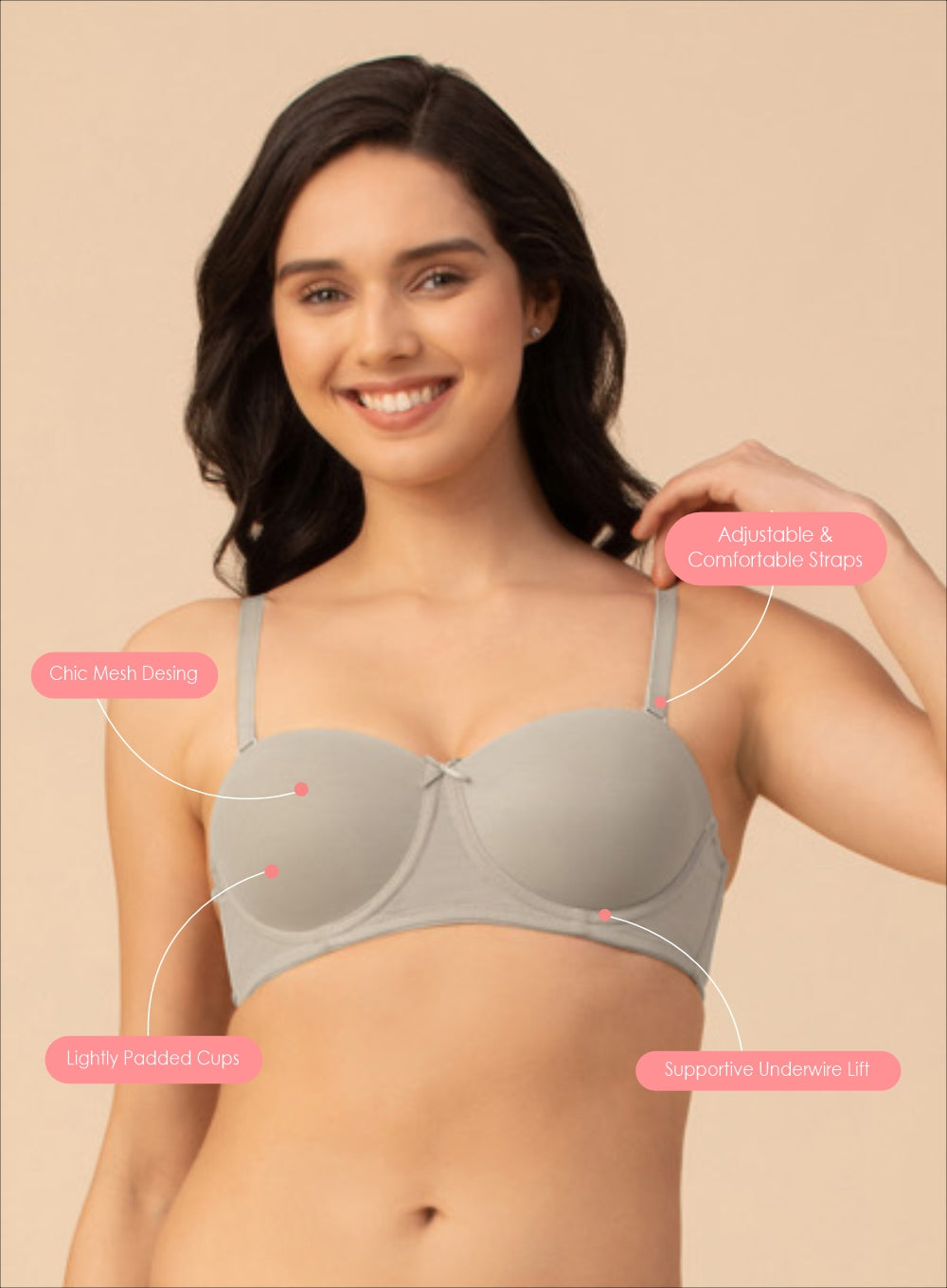 Chic Mesh Balconette Padded Bra (PBBR1077)