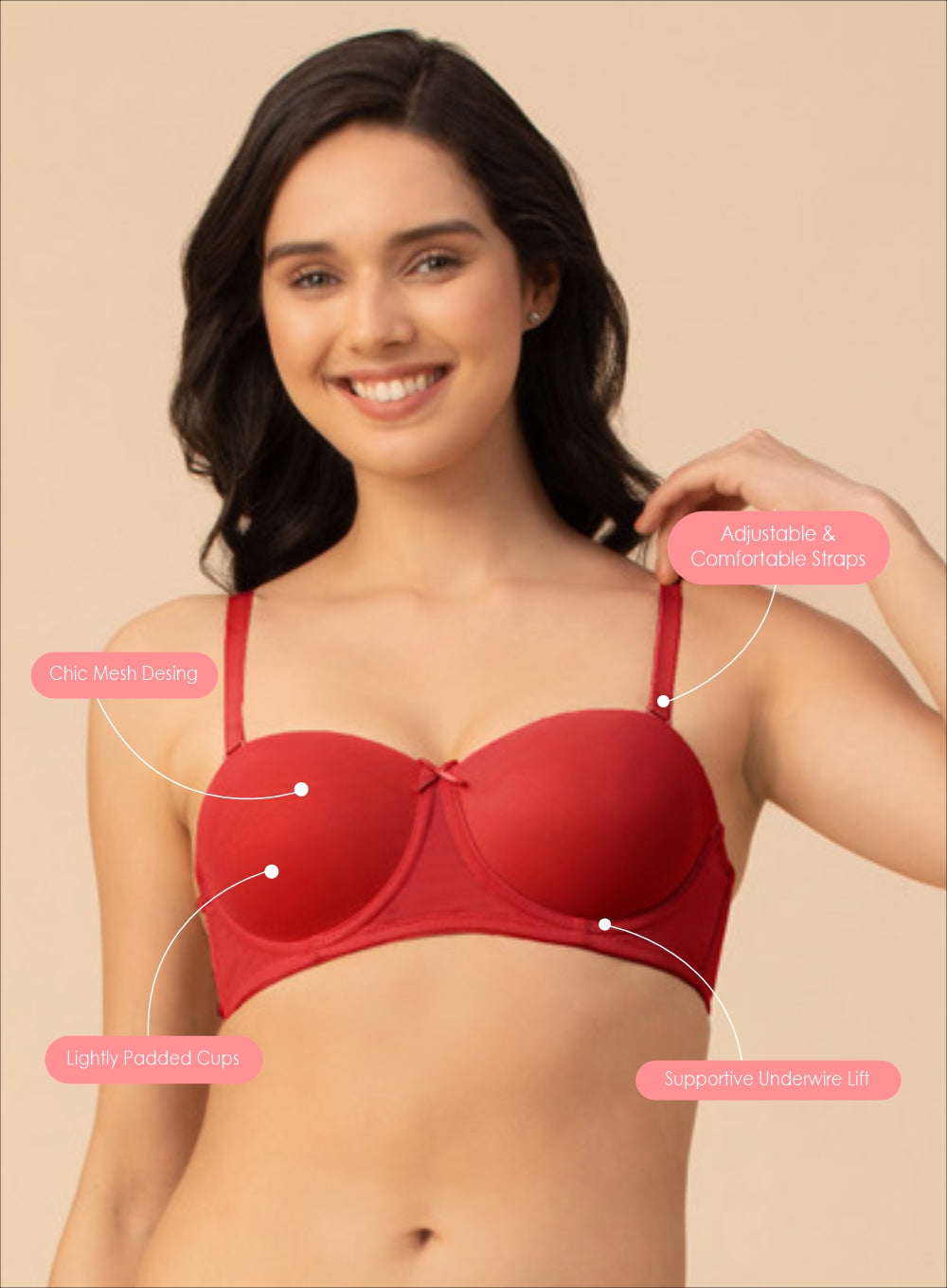 Chic Mesh Balconette Padded Bra (PBBR1077)