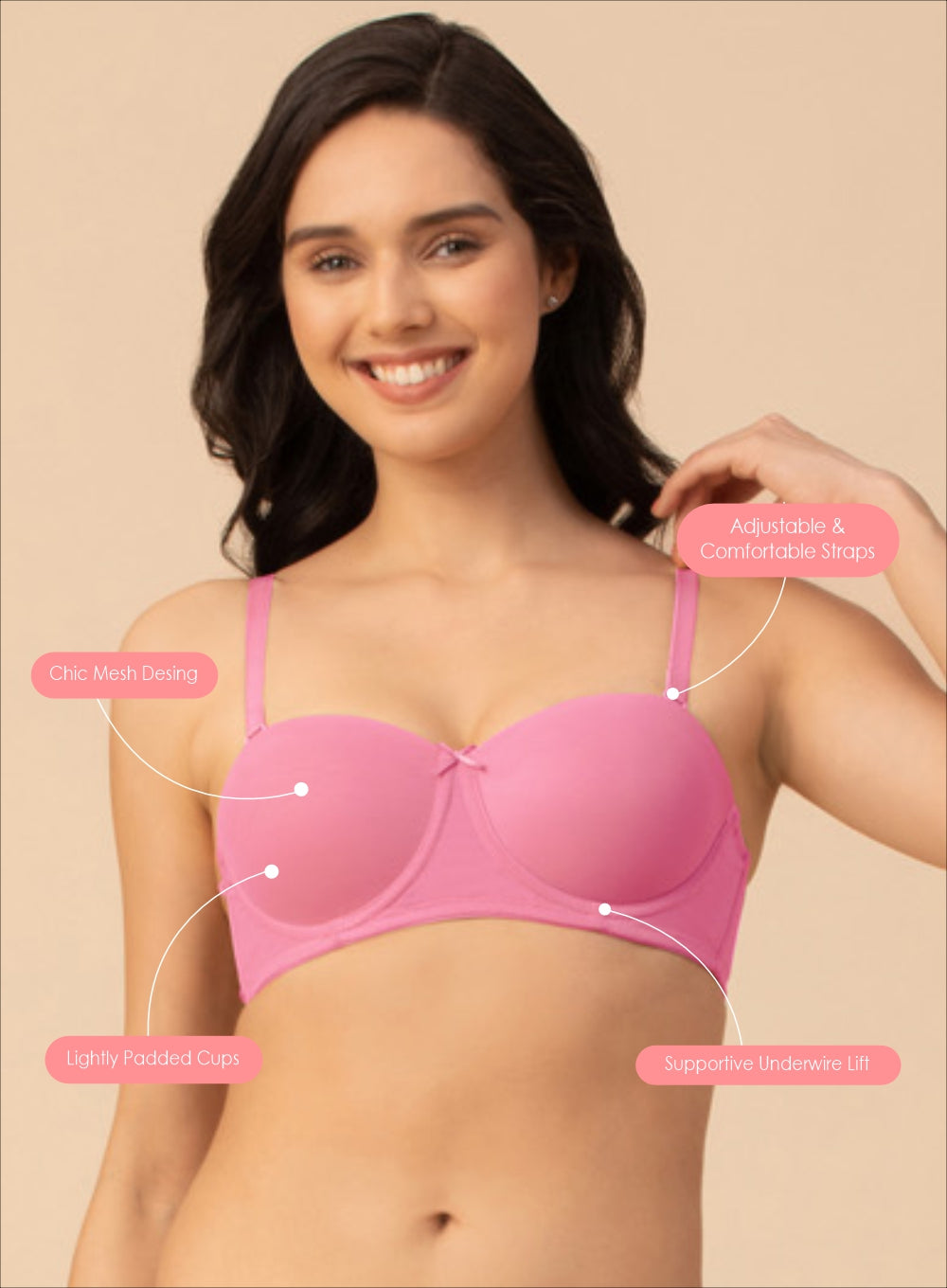 Chic Mesh Balconette Padded Bra (PBBR1077)