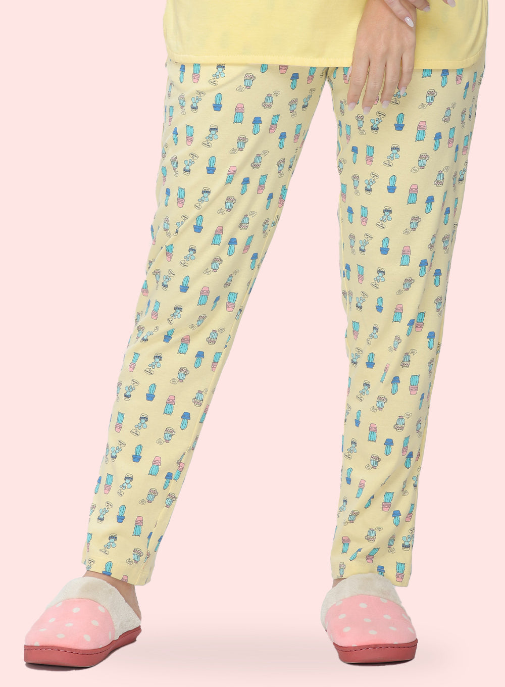 YELLOW CACTUS PRINT PYJAMA (PB10030P011)