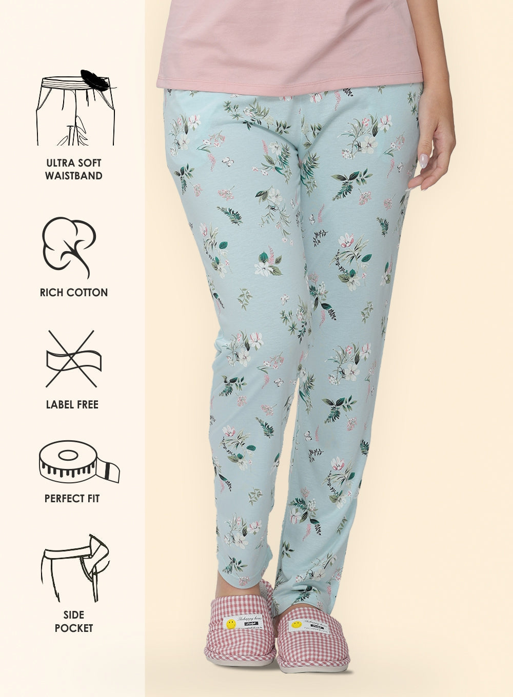 MINT FLORAL PRINTED PYJAMA (PB10050P030)