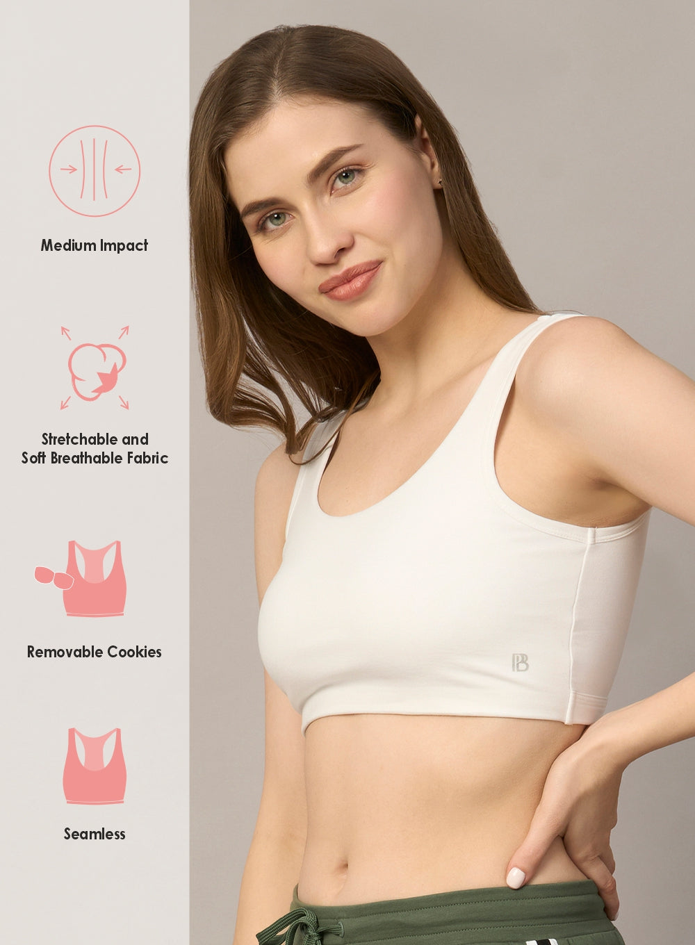 REMOVABLE COOKIES SPORTS BRA (PBSBL120)