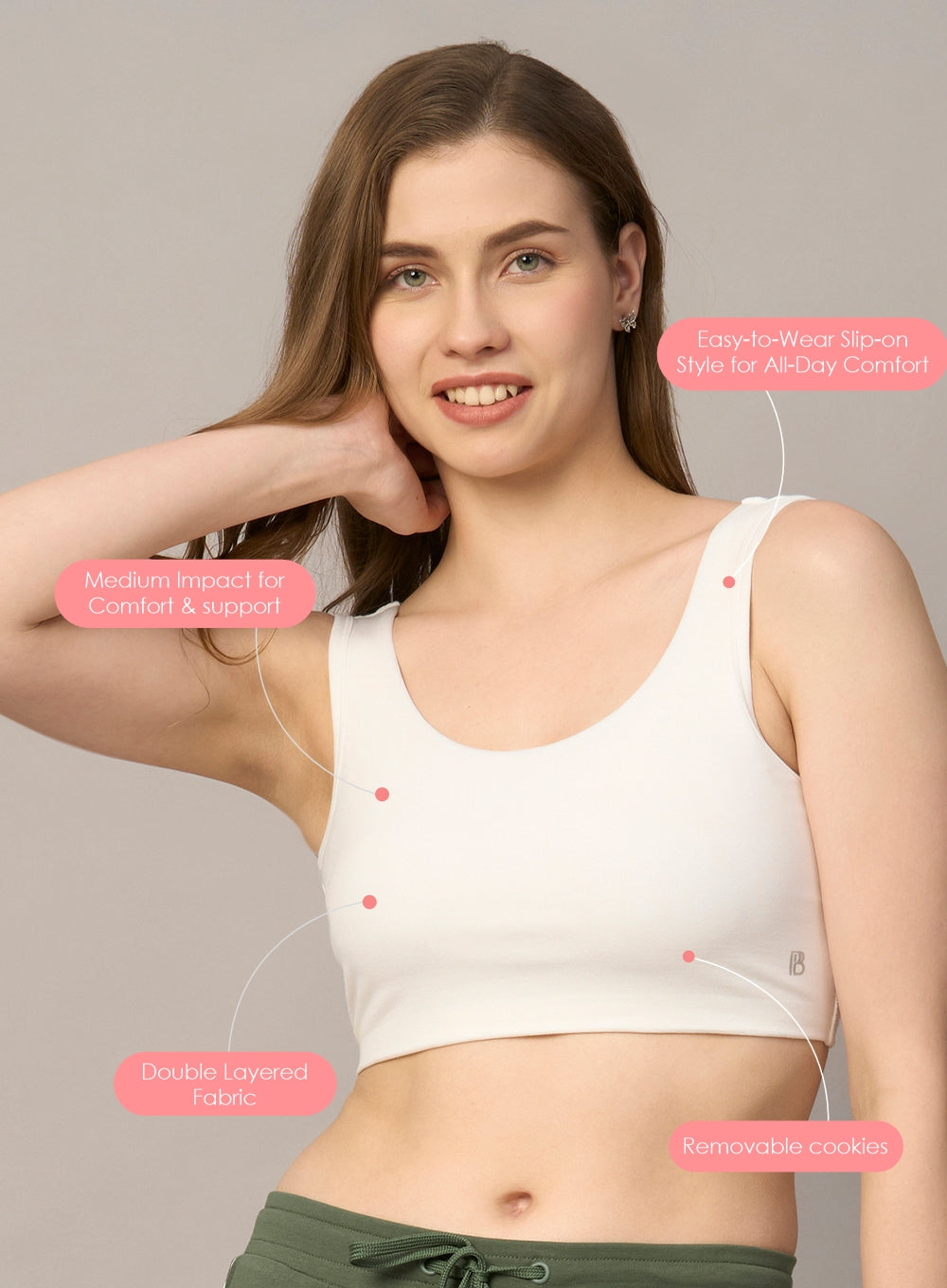 REMOVABLE COOKIES SPORTS BRA (PBSBL120)