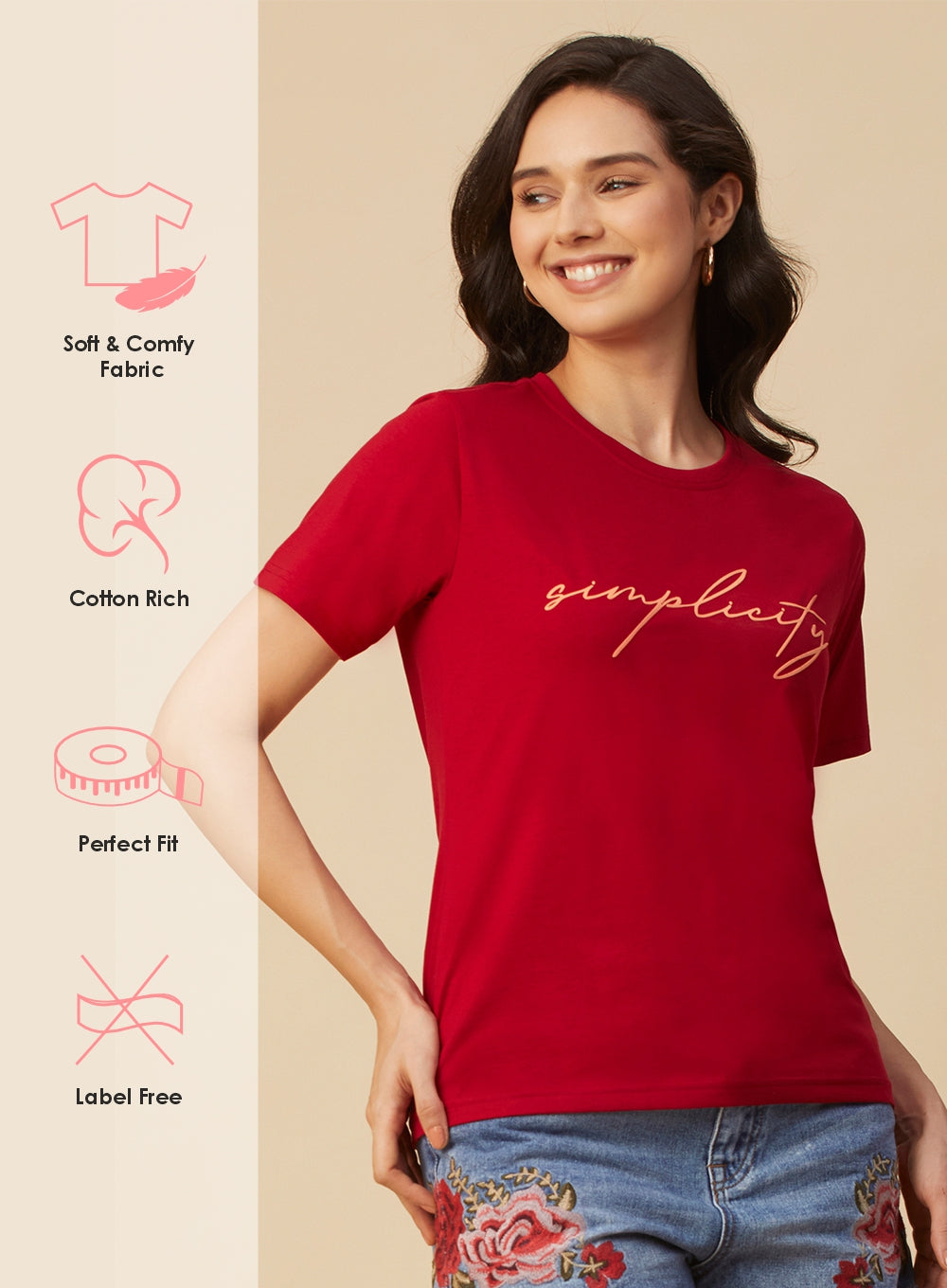 ROUND NECK PRINTED T-SHIRT (PBTS4040-5)