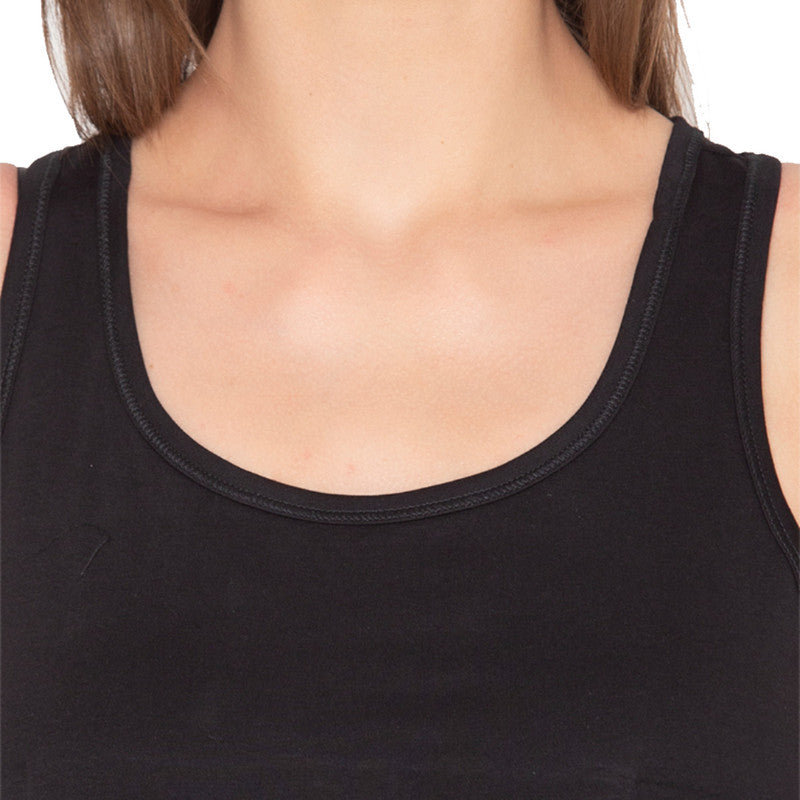 Groversons Paris Beauty Round Neck Camisole for Women (CM01001-BLACK)