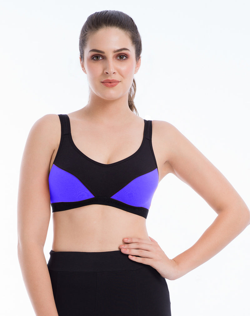 Non padded easy slip on style cotton sports bra - Pack of 2