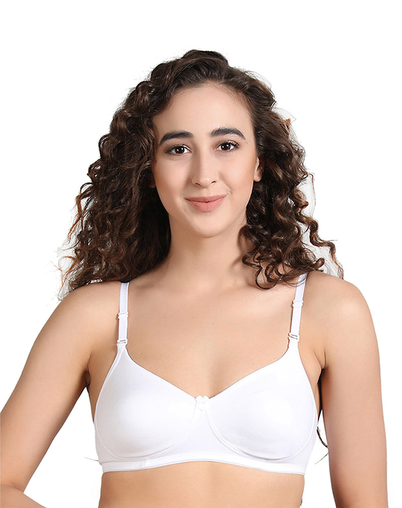 Soft cotton non padded wire free full coverage bra - Set of 2