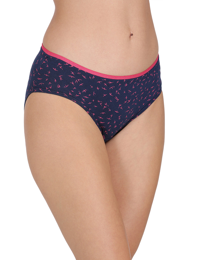 Assorted Cotton Mid Waist printed panties(Pack of 3)
