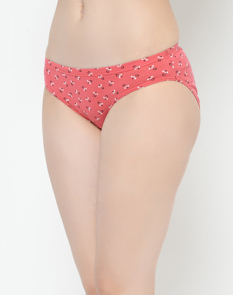 Assorted Low Rise Printed Cotton Bikini Panties - Set of 3