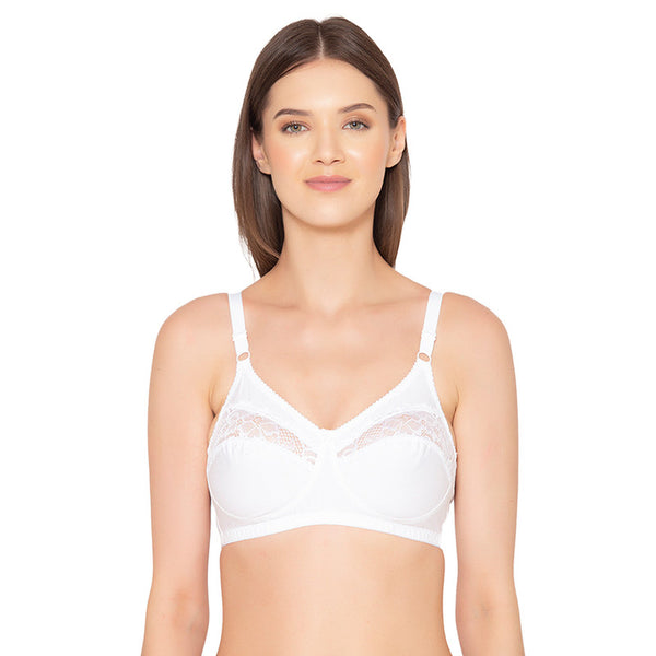 Groversons Paris Beauty Women's cotton, full coverage, non-padded,  non-wired bra (BR001-WHITE)