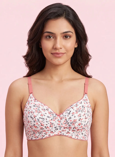 Floral Print Wire-Free Non-Padded Seamless Bra (PBBR1089)