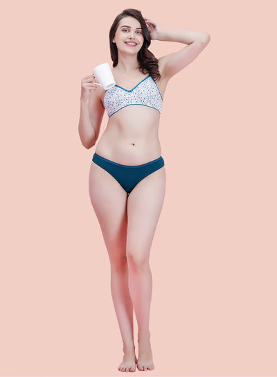 Printed Non Padded Wire Free Cotton Bra (PBBR1040)
