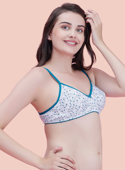 Printed Non Padded Wire Free Cotton Bra (PBBR1040)