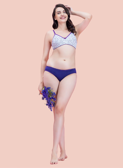 Printed Non Padded Wire Free Cotton Bra (PBBR1040)