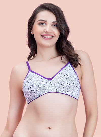 Trendy Printed Wire-Free Non-Padded Seamless Bra (PBBR1040)
