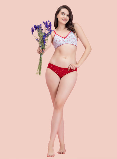 Printed Non Padded Wire Free Cotton Bra (PBBR1040)