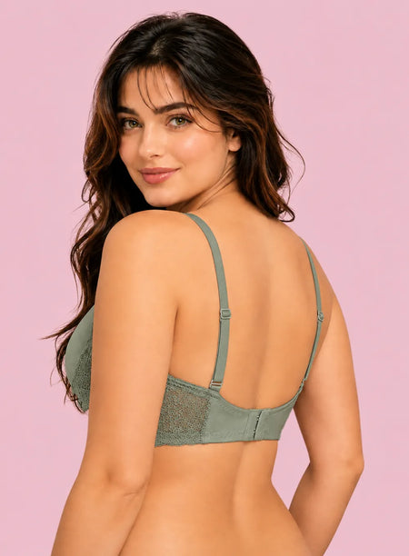Wire-Free Padded Bra with Soft Lace (PBBR1094)