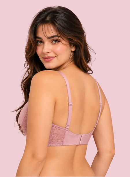 Wire-Free Padded Bra with Soft Lace (PBBR1094)