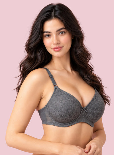 Comfy Lace Wire Free Padded Seamless Bra (PBBR1098)