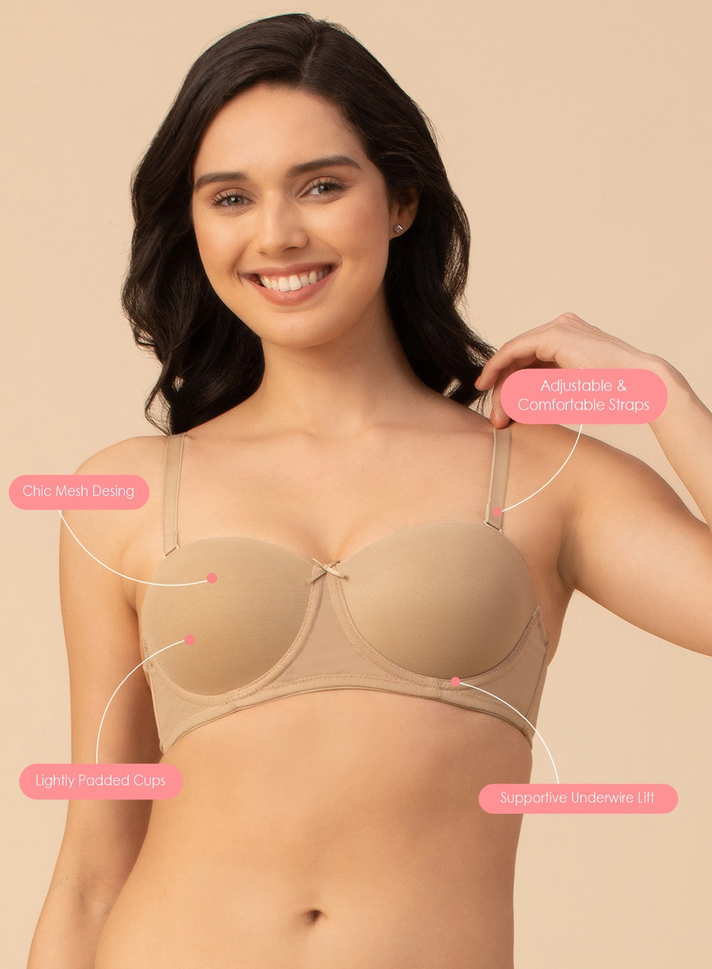 Chic Mesh Balconette Padded Bra (PBBR1077)