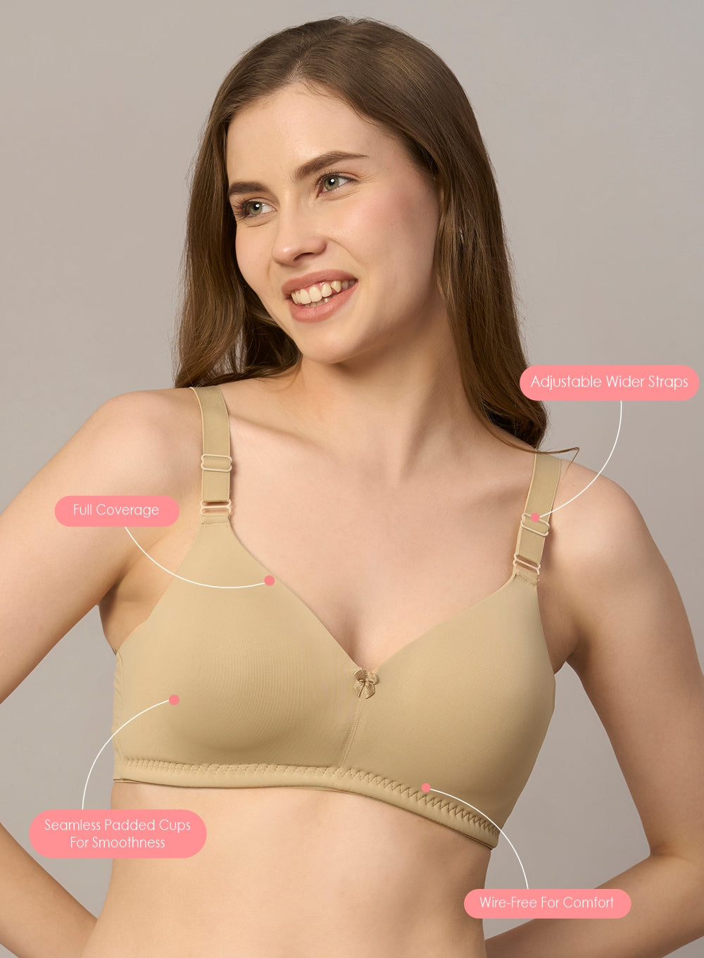 Full-Coverage Wire Free Seamless Padded Bra (PBBR1080)