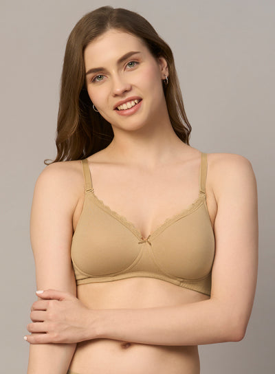 Graceful Lace Neckline Wire-Free Padded Bra  (PBBR1081)
