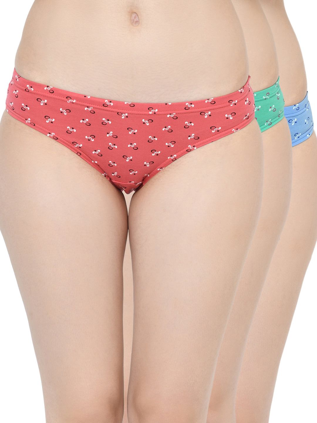 3 Pack Tiny Print Mid Waist Hipster Panty (PBPN0023)