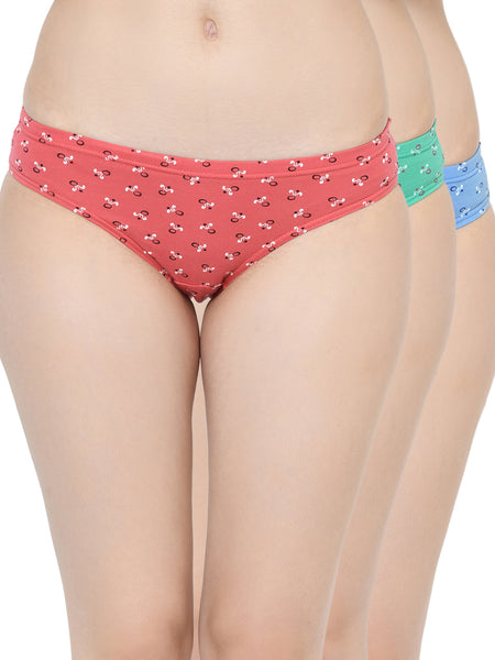 3 Pack Tiny Print Mid Waist Hipster Panty (PBPN0023)