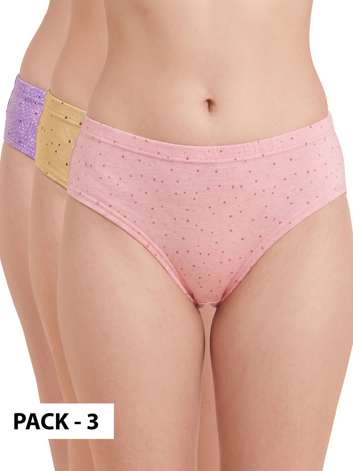 Pack of 3 Assorted Colors Hipster Panty Set (PBPN0025)