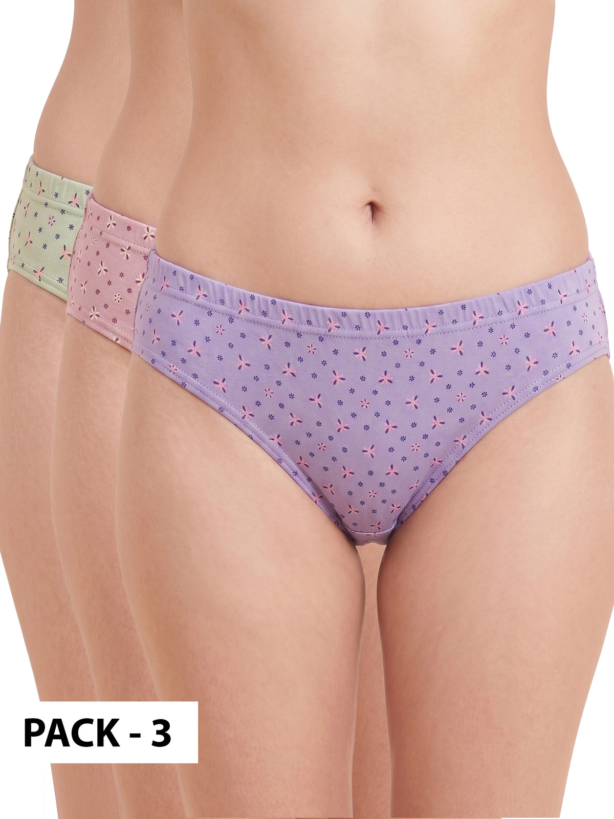 Pack of 3 Assorted Colors Hipster Panty Set (PBPN0025)