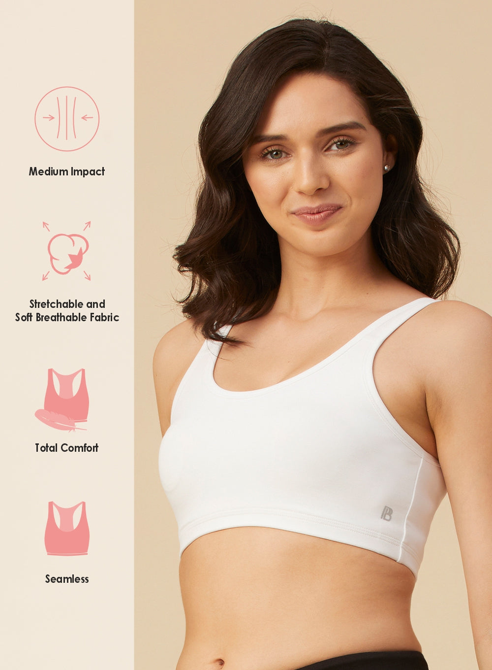 SEAMLESS SLIP ON SPORTS BRA (PBSBL100)