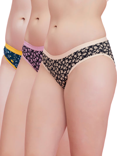 3 Pack Floral Print Low Waist Bikini Panty (PBPN0033)