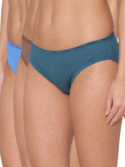 3 Pack Typography Classic Solid Low Waist Bikini Panty (PBPN0038)