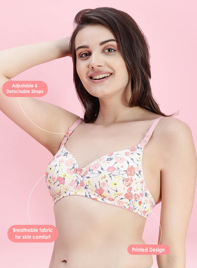 Wire-Free Printed Padded Comfort Bra (PBBR1001)