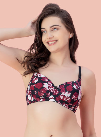 Trendy Printed Comfort Wire-Free Padded Bra (PBBR1056)