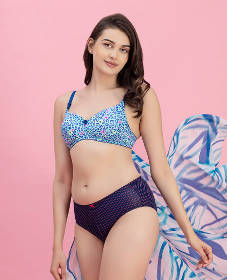 #Color_Navy Pink polka