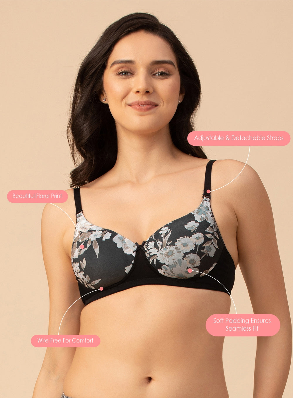 Trendy Printed Comfort Padded Bra (PBBR1086)