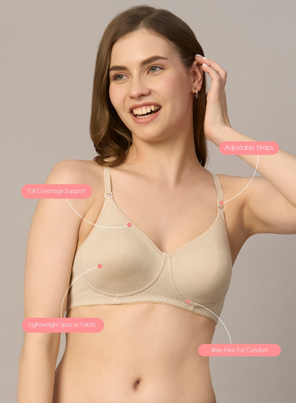 Spacer Full Coverage Wire-Free Bra (PBBR1085)