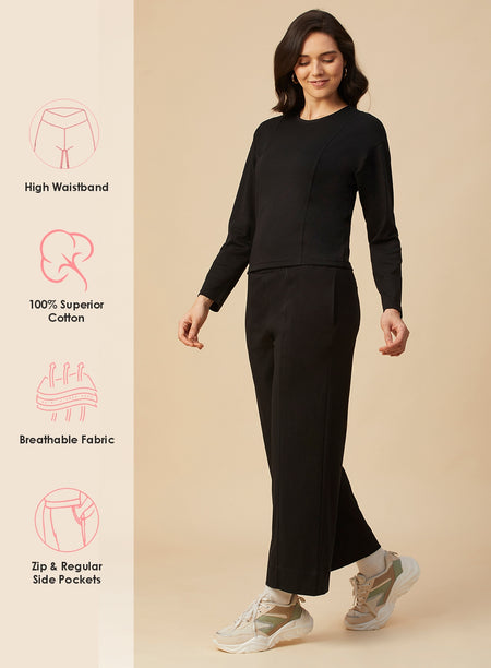 Full Sleeve Top with Wide Leg Bottom Co-ord Set (PBCOR005)