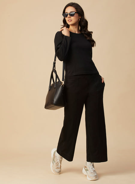 Full Sleeve Top with Wide Leg Bottom Co-ord Set (PBCOR005)
