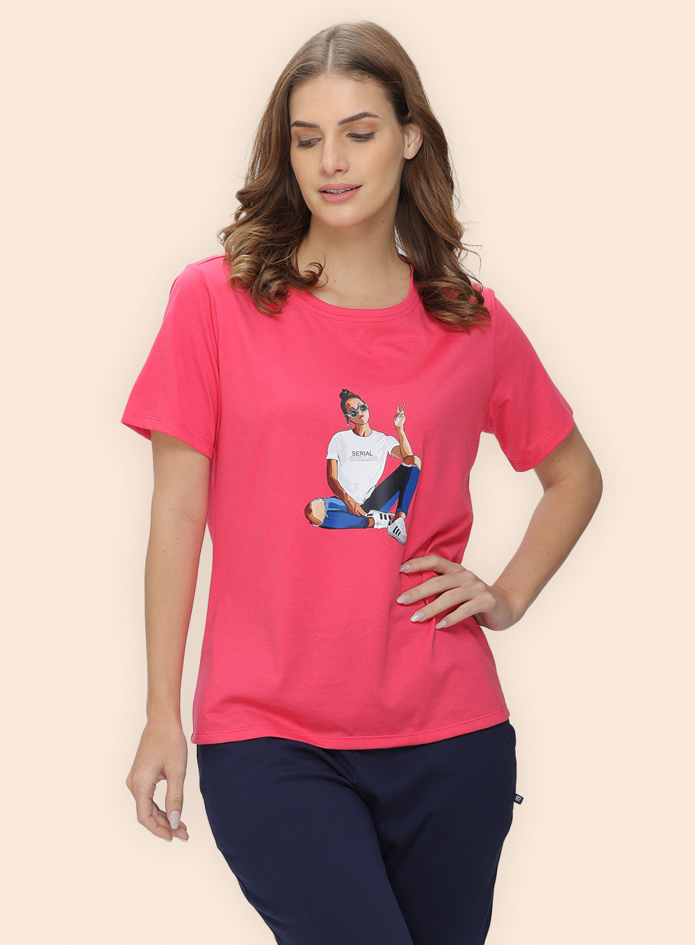 ROUND NECK PRINTED T-SHIRT (PBTS40013)