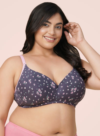 Trendy Printed Stretchable Wire-Free Non-Padded Bra (PBBR1063)