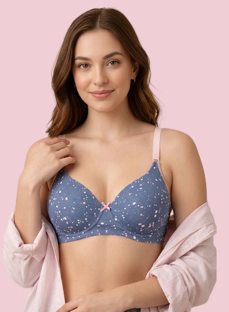 Printed Wire-Free Padded Seamless Bra (PBBR1047)