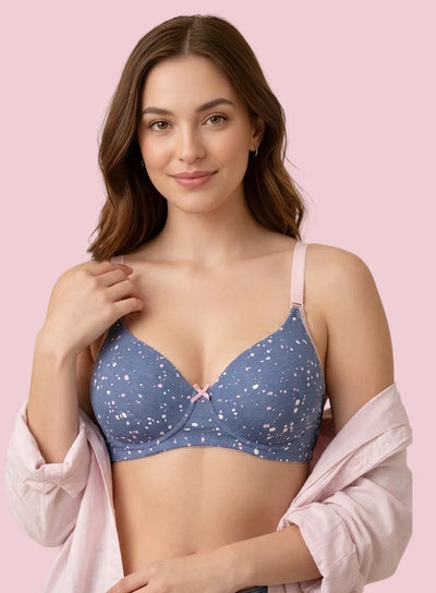 Printed Wire-Free Padded Seamless Bra (PBBR1047)