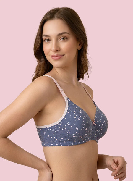 Printed Wire-Free Padded Seamless Bra (PBBR1047)