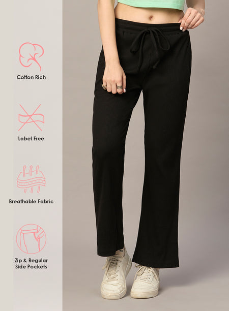 RIBBED FLARE PANTS (PBL6000)