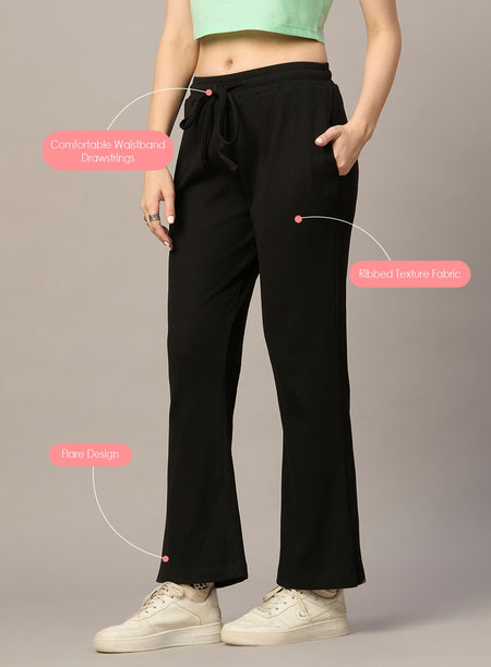 RIBBED FLARE PANTS (PBL6000)