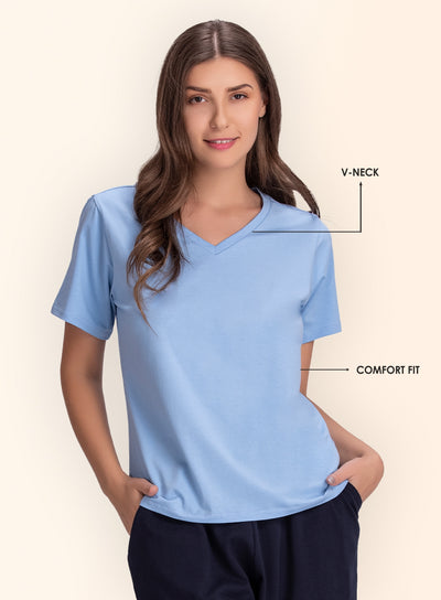 V NECK PLAIN T-SHIRT (PBTS3010)