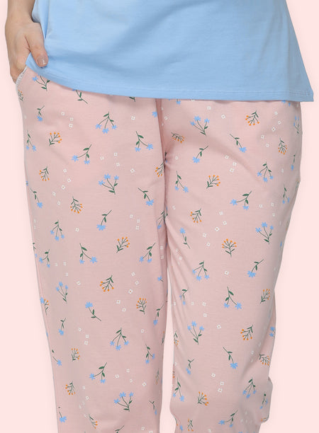 PINK FLORAL PRINTED PYJAMA (PB10000P002)