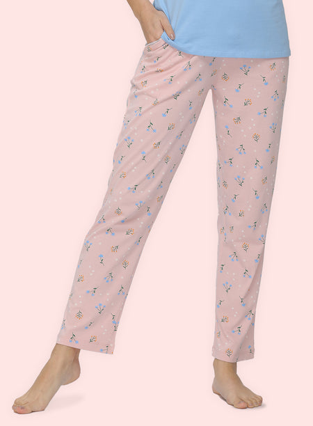 PINK FLORAL PRINTED PYJAMA (PB10000P002)